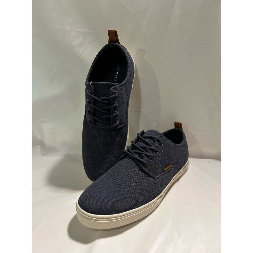 Invito Mens Canvas Sneakers Navy Blue in Color Size 12